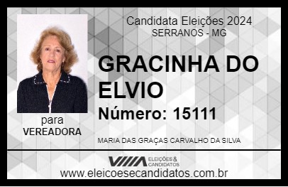 Candidato GRACINHA DO ELVIO 2024 - SERRANOS - Eleições