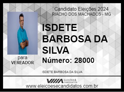 Candidato ISDETE BARBOSA DA SILVA 2024 - RIACHO DOS MACHADOS - Eleições