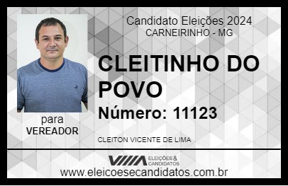 Candidato CLEITINHO DO POVO 2024 - CARNEIRINHO - Eleições