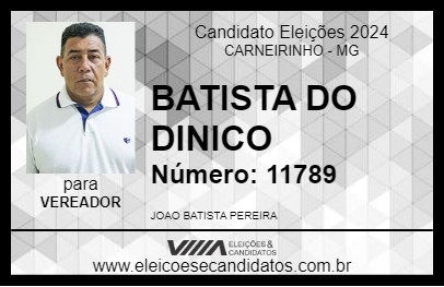 Candidato BATISTA DO DINICO 2024 - CARNEIRINHO - Eleições