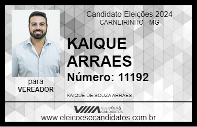 Candidato KAIQUE ARRAES 2024 - CARNEIRINHO - Eleições