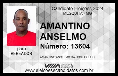 Candidato AMANTINO ANSELMO 2024 - MESQUITA - Eleições