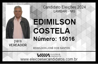 Candidato EDIMILSON COSTELA 2024 - LAMBARI - Eleições