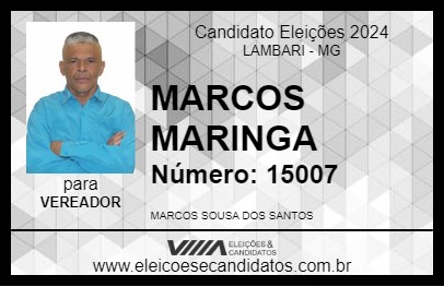 Candidato MARCOS MORINGA 2024 - LAMBARI - Eleições