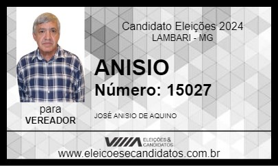 Candidato ANISIO 2024 - LAMBARI - Eleições