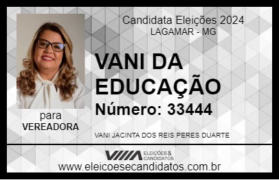 Candidato VANI DA EDUCAÇÃO 2024 - LAGAMAR - Eleições