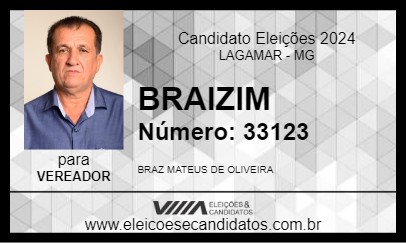 Candidato BRAIZIM 2024 - LAGAMAR - Eleições