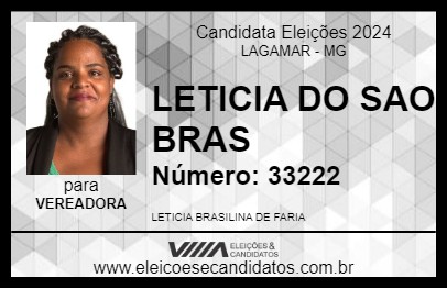 Candidato LETICIA DO SAO BRAS 2024 - LAGAMAR - Eleições