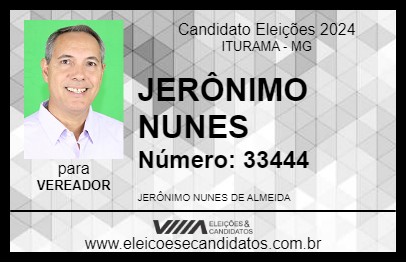 Candidato JERÔNIMO NUNES 2024 - ITURAMA - Eleições