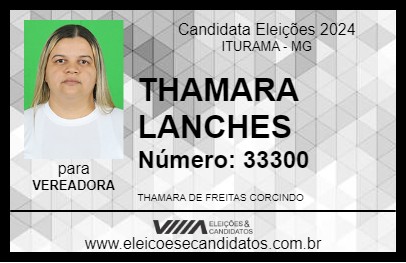 Candidato THAMARA LANCHES 2024 - ITURAMA - Eleições