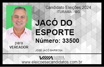 Candidato JACÓ DO ESPORTE 2024 - ITURAMA - Eleições