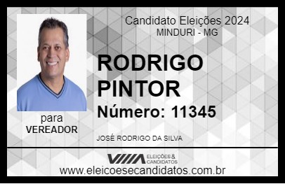 Candidato RODRIGO PINTOR 2024 - MINDURI - Eleições