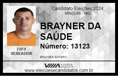 Candidato BRAYNER DA SAÚDE 2024 - MINDURI - Eleições