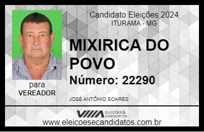 Candidato MIXIRICA DO POVO 2024 - ITURAMA - Eleições