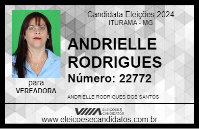 Candidato ANDRIELLE RODRIGUES 2024 - ITURAMA - Eleições