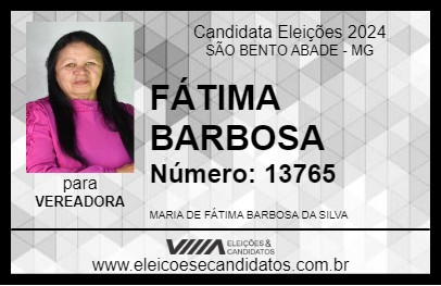 Candidato FÁTIMA BARBOSA 2024 - SÃO BENTO ABADE - Eleições