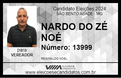 Candidato NARDO DO ZÉ NOÉ 2024 - SÃO BENTO ABADE - Eleições