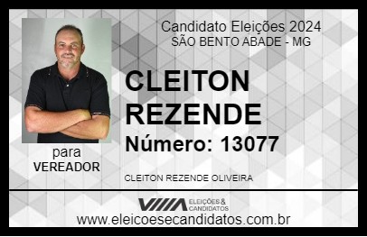 Candidato CLEITON REZENDE 2024 - SÃO BENTO ABADE - Eleições