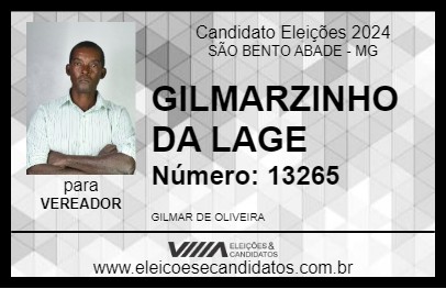 Candidato GILMARZINHO DA LAGE 2024 - SÃO BENTO ABADE - Eleições