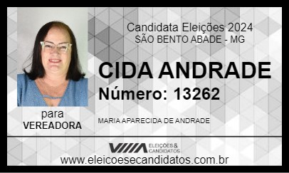 Candidato CIDA ANDRADE 2024 - SÃO BENTO ABADE - Eleições