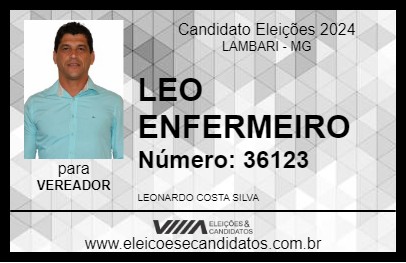 Candidato LEO ENFERMEIRO 2024 - LAMBARI - Eleições