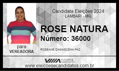 Candidato ROSE NATURA 2024 - LAMBARI - Eleições