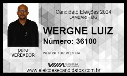 Candidato WERGNE LUIZ 2024 - LAMBARI - Eleições