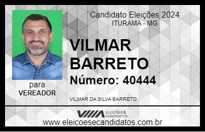 Candidato VILMAR BARRETO 2024 - ITURAMA - Eleições