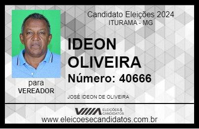 Candidato IDEON OLIVEIRA 2024 - ITURAMA - Eleições