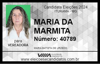 Candidato MARIA DA MARMITA 2024 - ITURAMA - Eleições