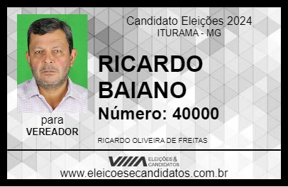 Candidato RICARDO BAIANO 2024 - ITURAMA - Eleições