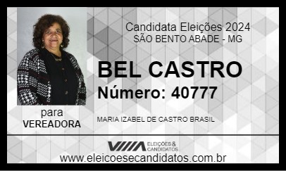 Candidato BEL CASTRO 2024 - SÃO BENTO ABADE - Eleições