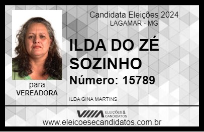 Candidato ILDA DO ZÉ SOZINHO 2024 - LAGAMAR - Eleições