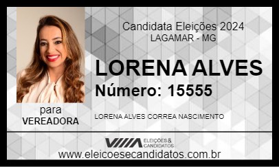 Candidato LORENA ALVES 2024 - LAGAMAR - Eleições