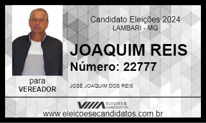 Candidato JOAQUIM REIS 2024 - LAMBARI - Eleições