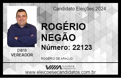 Candidato ROGÉRIO NEGÃO 2024 - LAMBARI - Eleições