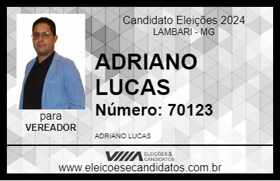 Candidato ADRIANO LUCAS 2024 - LAMBARI - Eleições