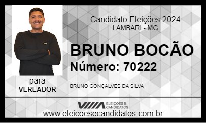 Candidato BRUNO BOCÃO 2024 - LAMBARI - Eleições