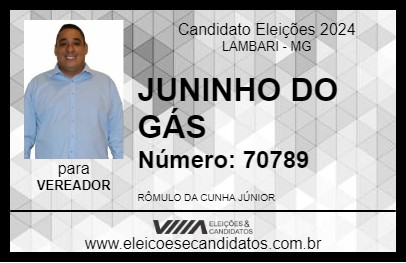 Candidato JUNINHO DO GÁS 2024 - LAMBARI - Eleições