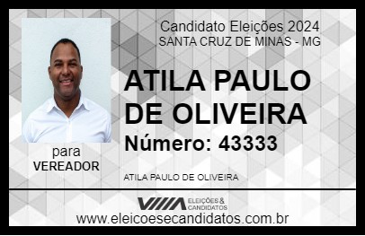 Candidato ÁTILA PAULO 2024 - SANTA CRUZ DE MINAS - Eleições