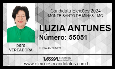 Candidato LUZIA ANTUNES 2024 - MONTE SANTO DE MINAS - Eleições