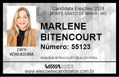 Candidato MARLENE BITENCOURT 2024 - MONTE SANTO DE MINAS - Eleições