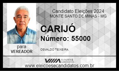 Candidato CARIJÓ 2024 - MONTE SANTO DE MINAS - Eleições