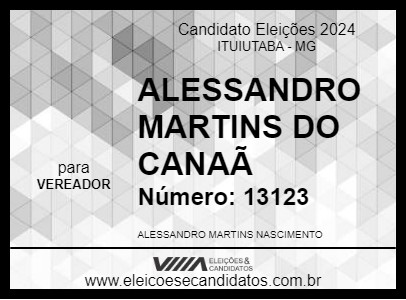 Candidato ALESSANDRO MARTINS DO CANAÃ 2024 - ITUIUTABA - Eleições