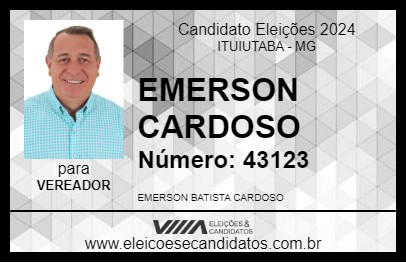 Candidato EMERSON CARDOSO 2024 - ITUIUTABA - Eleições