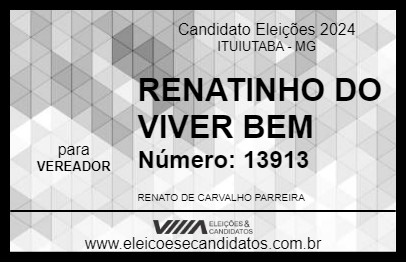 Candidato RENATINHO DO VIVER BEM 2024 - ITUIUTABA - Eleições