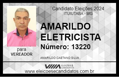 Candidato AMARILDO ELETRICISTA  2024 - ITUIUTABA - Eleições