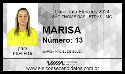 Candidato MARISA 2024 - SÃO THOMÉ DAS LETRAS - Eleições