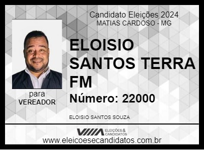 Candidato ELOISIO SANTOS TERRA FM 2024 - MATIAS CARDOSO - Eleições