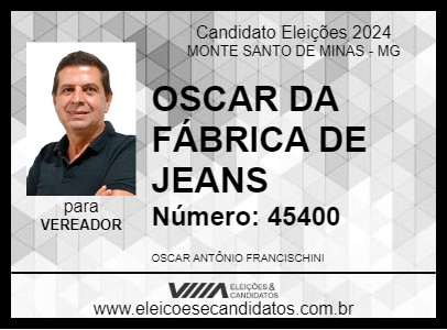 Candidato OSCAR DA FÁBRICA DE JEANS 2024 - MONTE SANTO DE MINAS - Eleições